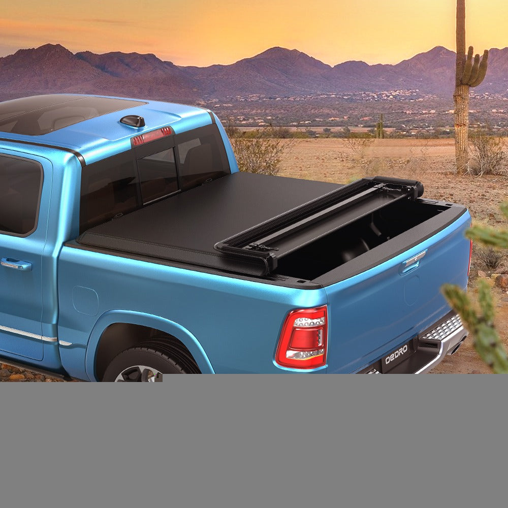 Ledkingdomus 5.6ft Soft Quad Fold Tonneau wrap Four Fold Truck Bed Covers for 2009-2023 Dodge Ram 1500