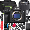 a7S III Full Frame Mirrorless Camera Body ILCE-7SM3/B Bundle with Sigma 30mm F1.4 DC DN Contemporary Lens 302965 + Deco Gear Bag + Extra Battery & Dual Charger + 64GB Card + Tripod & Accessories