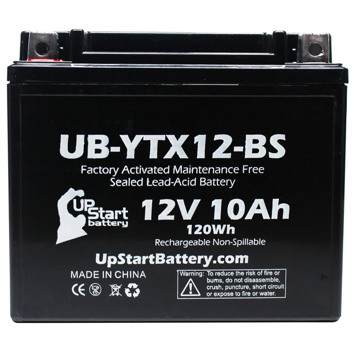 3-Pack UpStart Battery Replacement for 2001 Suzuki GSX-R1000 1000 CC Factory Activated, Maintenance Free, Motorcycle Battery - 12V, 10Ah, UB-YTX12-BS