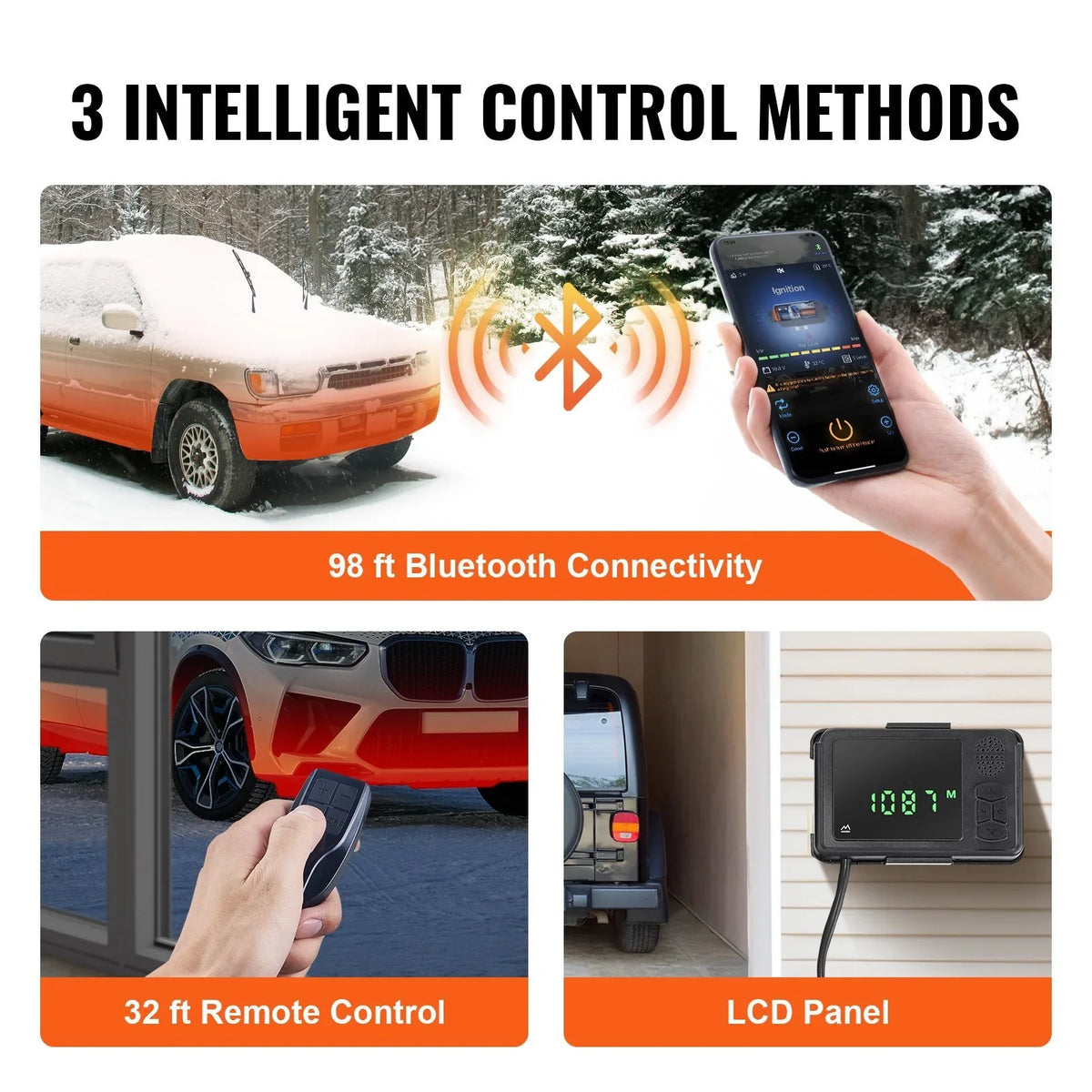 VEVOR Bluetooth App Control Diesel Air Heater, 12V 5KW Diesel Heater with Automatic Altitude Adjustment, Remote Control and LCD, Diesel Parking Heater for RV Trailer Camper Van craft And Indoors