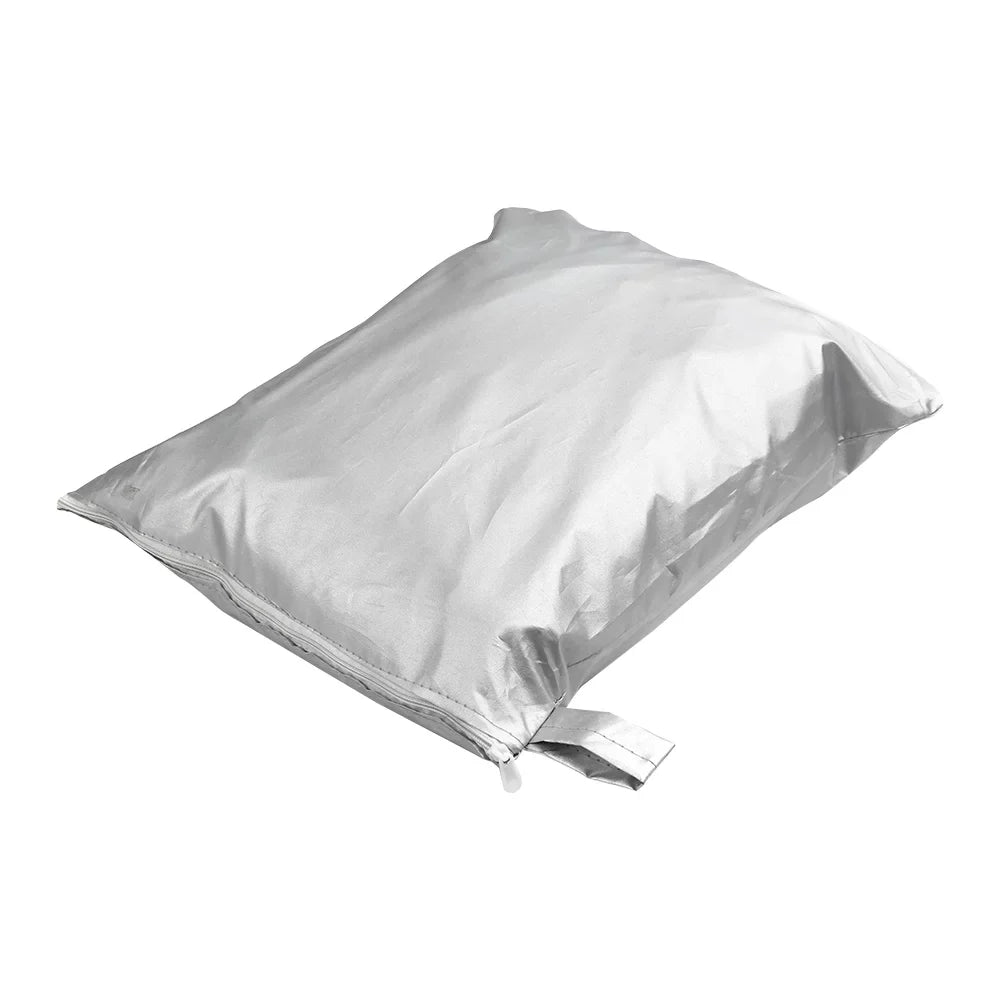 vessel wrap Yacht  Protection Waterproof Heavy Duty Silver Reflective 300D Oxford Fabric Anti-smashing Durable and Tear Proof Fits V-HULL TRI-HULL Runabouts and Bass Boats 11-13FT