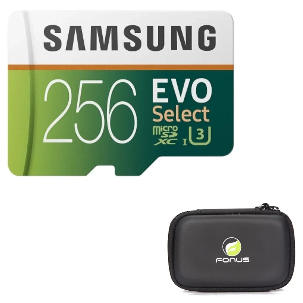 256GB Memory Card with Zipper Case (Not a phone case) -  Evo High Speed MicroSD Class 10 MicroSDXC matching for Blackberry DTek50, Priv, Key2, Motion, KEYone, LE - R1D