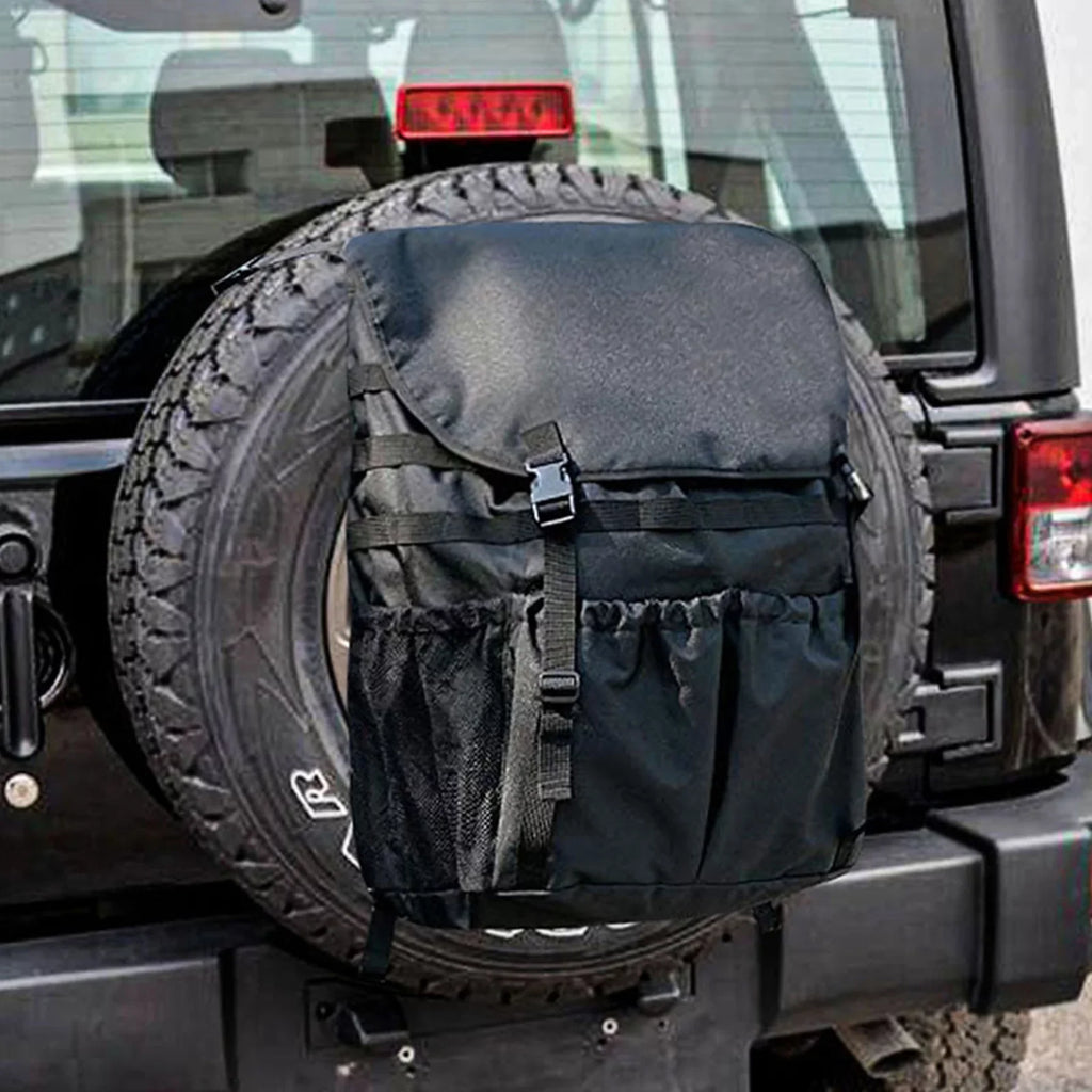 Spare Tire Trash Bag Backpack Cargo Storage Bag Tool Gear Organizer Multi-Pockets Backpack for Car Outdoor Camping Off-Road Travel