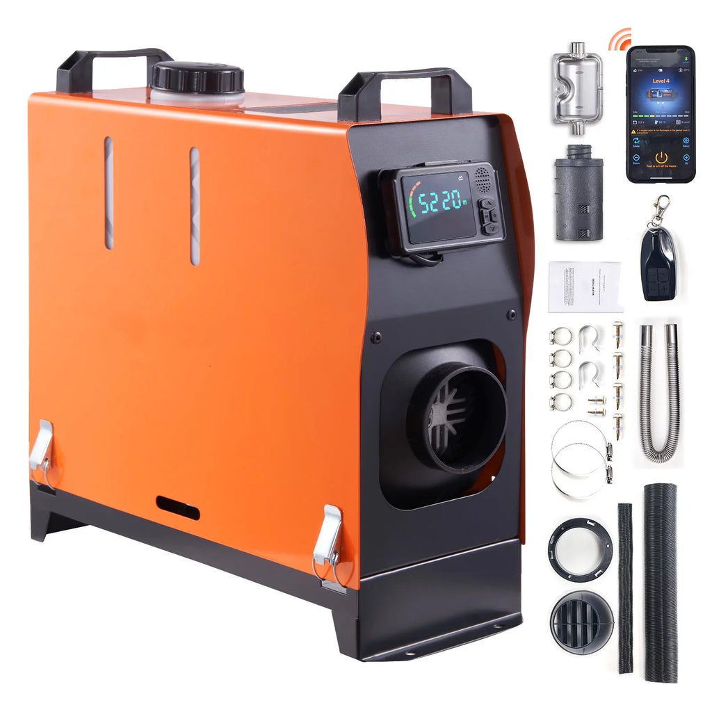 BENTISM 8 KW Diesel Air Heater, Bluetooth App Control All-on-one Diesel Heater with Automatic Altitude Adjustment, Remote Control and LCD, Portable Parking Heater for Home RV Trailer Camper Van vessel
