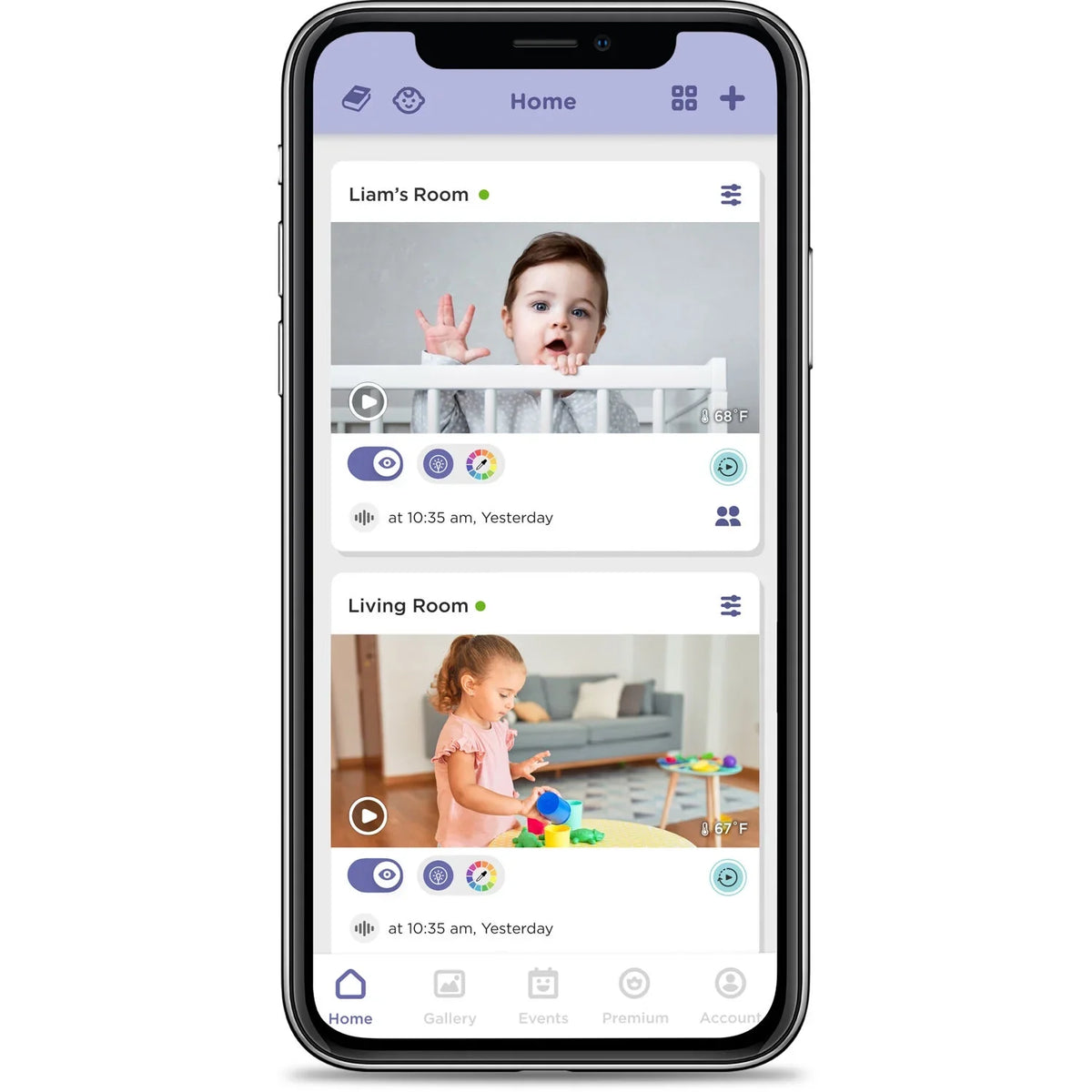 Hubble Connected Nursery Pal Glow+ Twin with 2 Cameras, HD Color Screen, and Hubble Grip in White