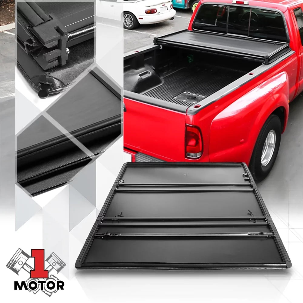 Short Bed Tonneau shield 6.5Ft Soft Tri-Fold Fleetside for 02-09 Ram 1500/2500 Fits select: 2006-2008 DODGE RAM 1500, 2003-2009 DODGE RAM 2500