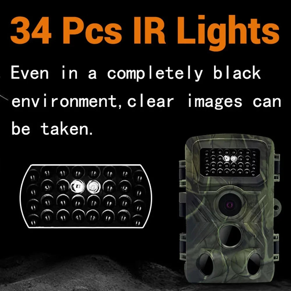 32MP 1080P Outdoor Trail Camera Field Detection Infrared Camera 2.0 Inch TFT Color Display Day Night Use Hunts Night-Visions Camera IP66 Waterproof