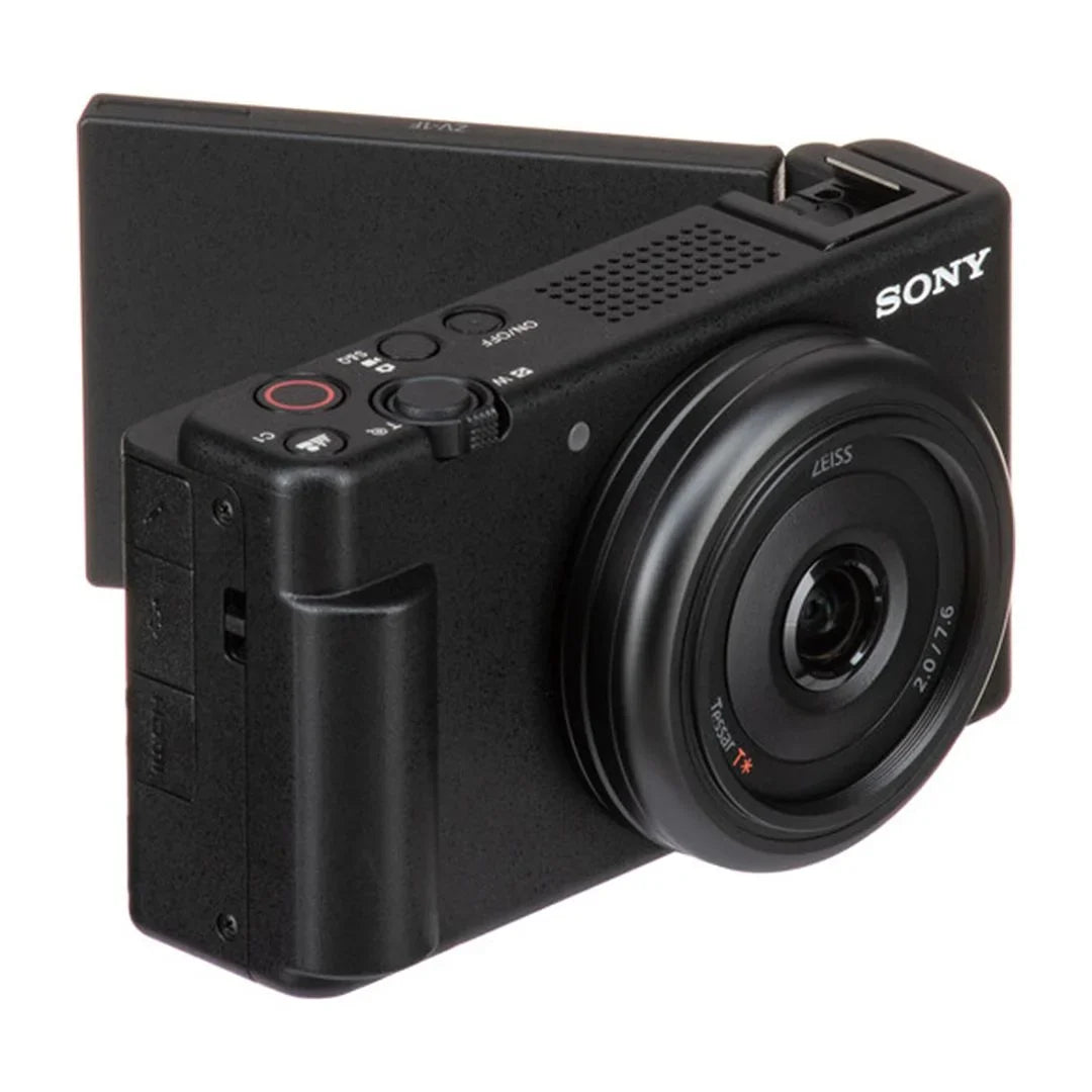 ZV-1F Vlogging Camera (Black) with SanDisk 64GB Memory Card + Tripod + ZeeTech Accessory Bundle