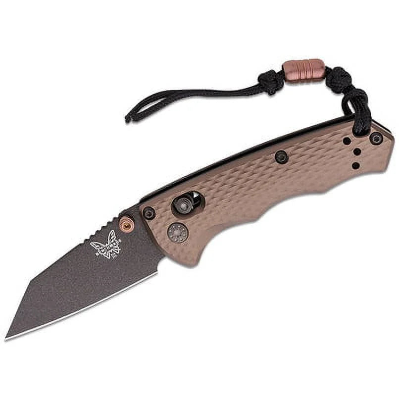 Benchmade Flat Dark Earth Billet Aluminum Handles CPM-M4 Cobalt Black Wharncliffe Blade AXIS Folding Knife - BM-290BK-1