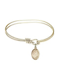 Hildegard von Bingen in Gold-Filled. 5 3/4 inch Oval Eye Hook Bangle Bracelet w/ St