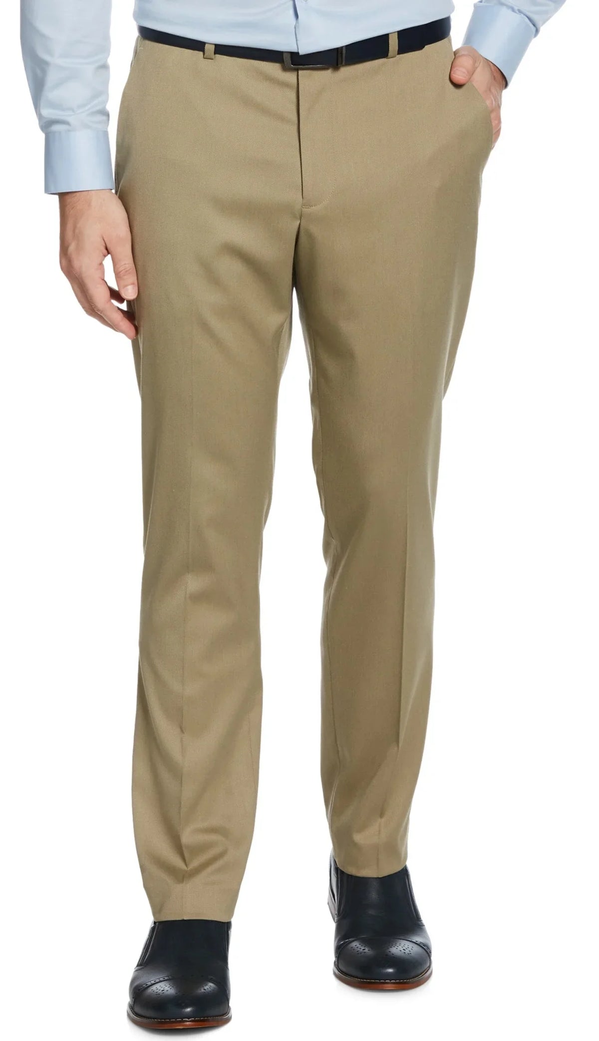 Perry Ellis Portfolio Mens Slim Fit No-Iron Dress Pants 36W x 34L Chinchilla