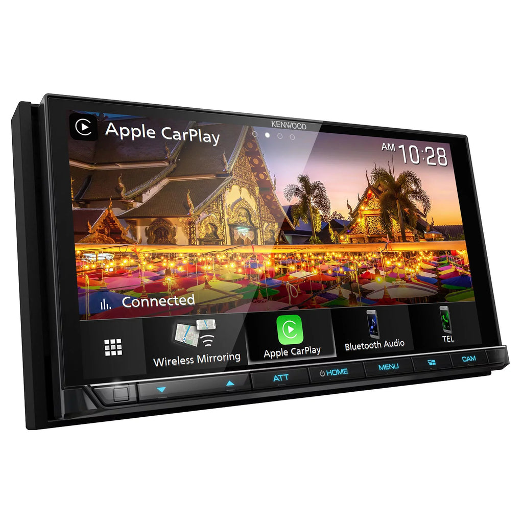 Kenwood DMX958XR eXcelon Bluetooth MultiMedia Receiver with CMOS-320LP Multi-Angle Rear View Camera with License Plate Mounting