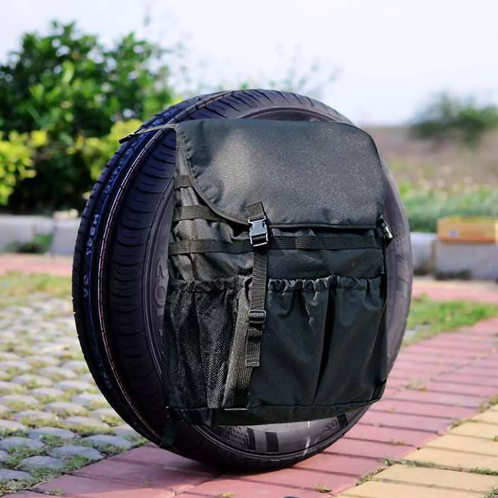 Spare Tire Trash Bag Backpack Cargo Storage Bag Tool Gear Organizer Multi-Pockets Backpack for Car Outdoor Camping Off-Road Travel