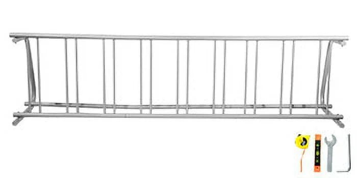 BENTISM 111" Length Floor Bike Rack, 9 Holders All-Steel Grid Bike Rack, Single-Side Storage Stand for Garages Streets Yards