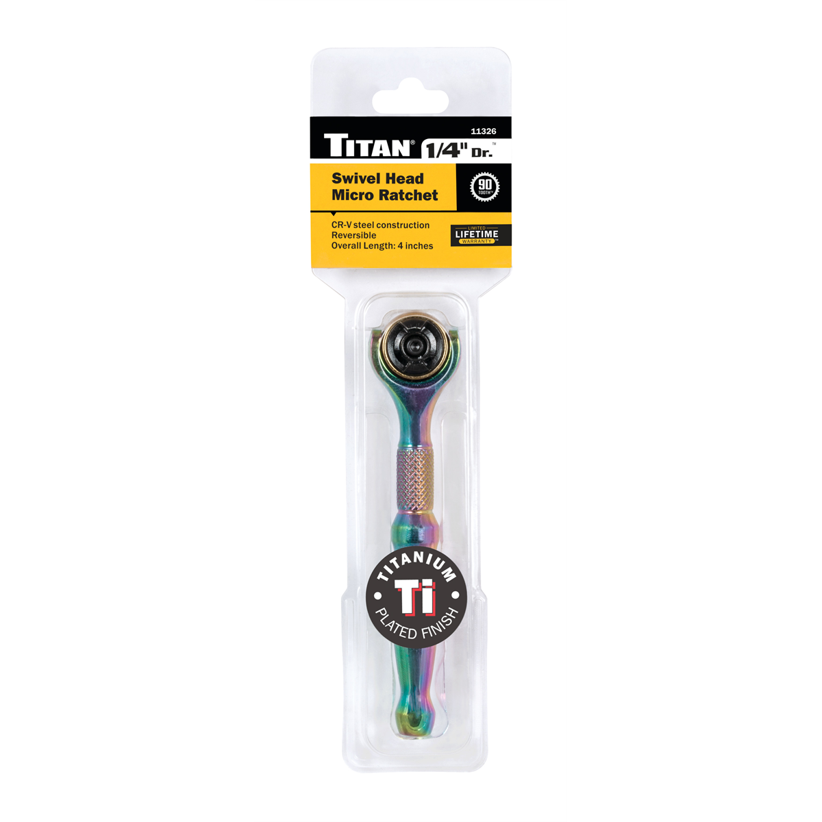 Drive Titanium Swivel Head Micro Ratchet. Titan 1/4 in