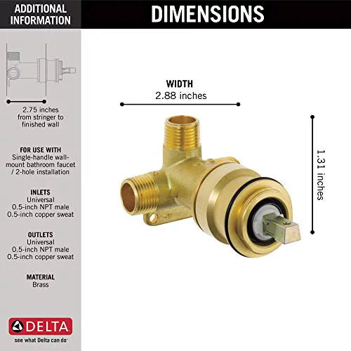 Delta Tesla Single Handle Wall Mount Rough R3510-WL