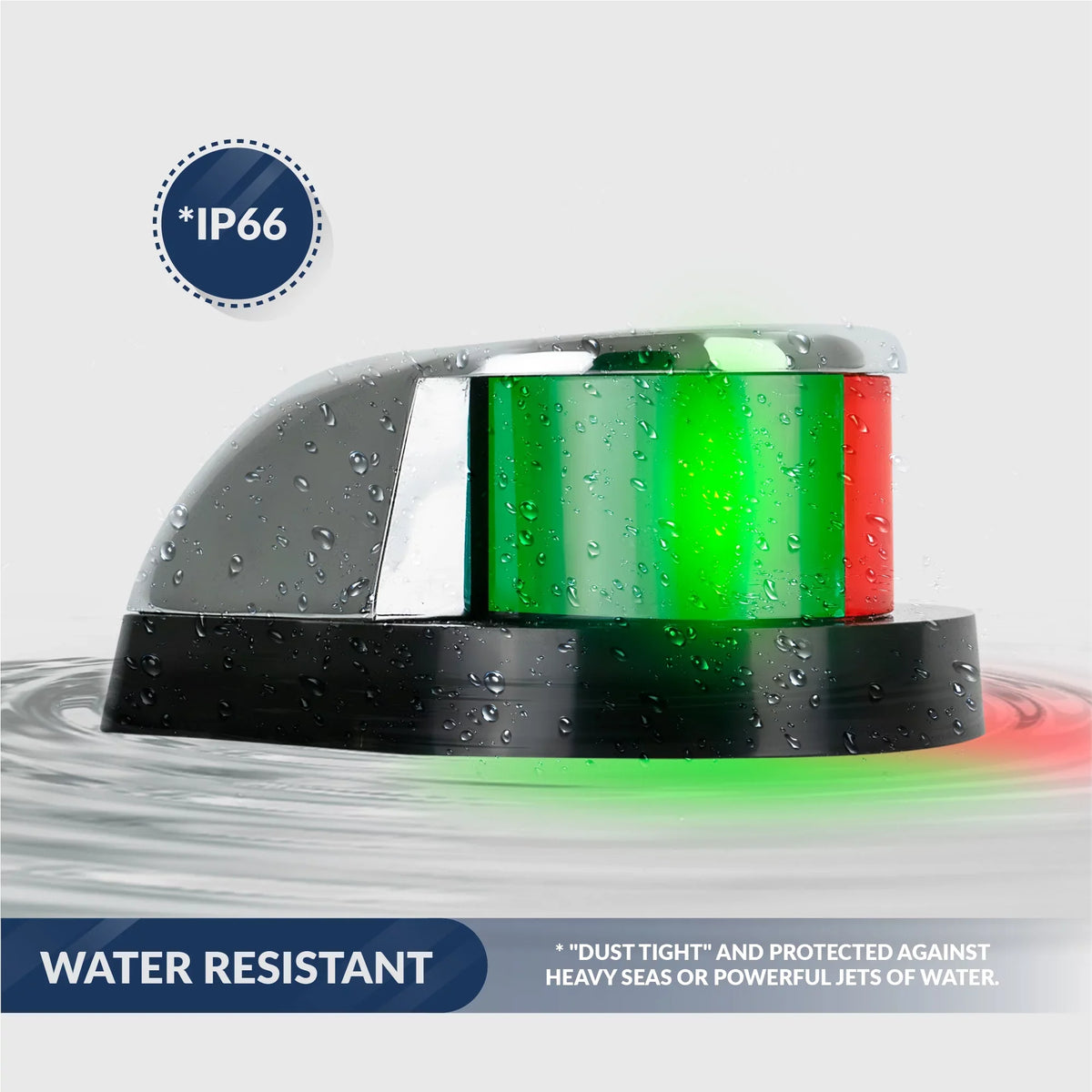 Five Oceans ship Navigation Lights - LED Bow Light, Navigation Lights for Boats LED Red and Green, vessel Lights Navigation Horizontal Mount Bi-Color Light, 12V, USCG Rules 2NM - FO4429