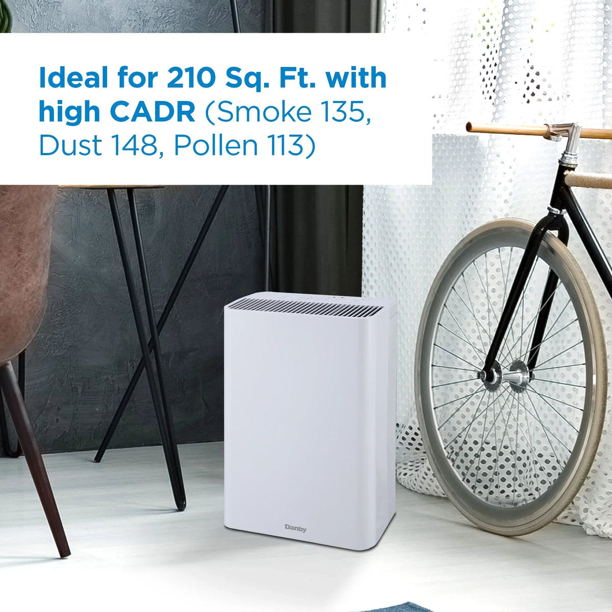 in White with True Hepa Filter to reduce smoke and pollutants. ft. Danby DAP152BAW-I Air Purifier up to 210 sq