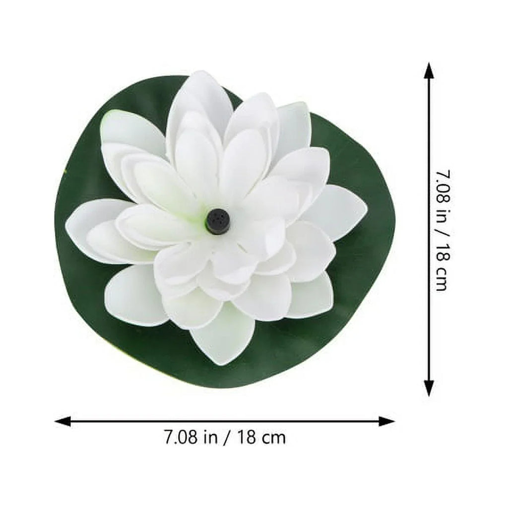 HOTBEST Solar-powered Waterproof Lotus Lamp Lotus Fountain Novel Fish Pond Fountain Garden Decor liquid Lily Bird Bath Fountain(White)