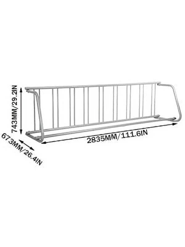 BENTISM 111" Length Floor Bike Rack, 9 Holders All-Steel Grid Bike Rack, Single-Side Storage Stand for Garages Streets Yards