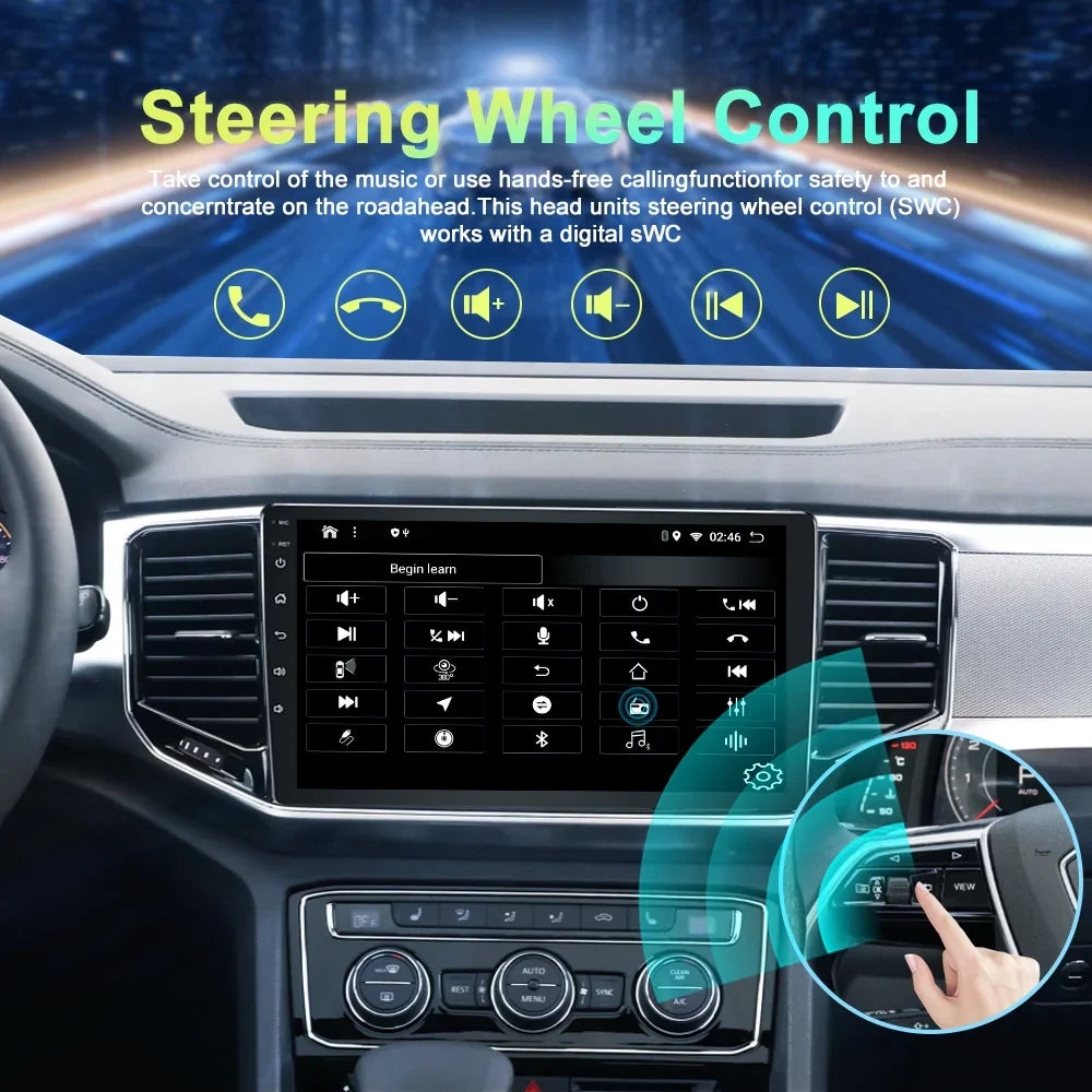 Car Radio for  Highlander 2014-2019 Built-in Carplay/Android Auto, Android 10 Host 4G RAM 64G ROM with WiFi GPS Navigation Bluetooth Steering Wheel Control