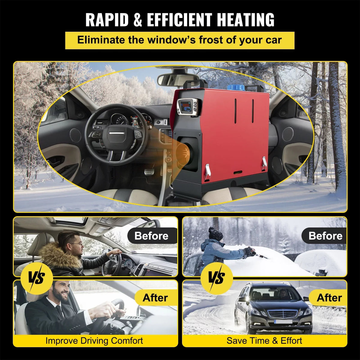 VEVORbrand Diesel Air Heater All in One 12V 8KW, Diesel Parking with LCD Switch, Silencer, Wireless Control and One Air Outlet for Car, Bus, Truck, craft Trailer Motorhomes Engineering Vehicles