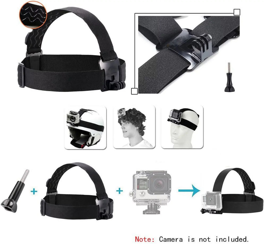 Action Camera Head Mount Strap Wearing Head Belt suitable with Gopro Hero 11 10 9 8 7 6 5/AKASO/Dragon