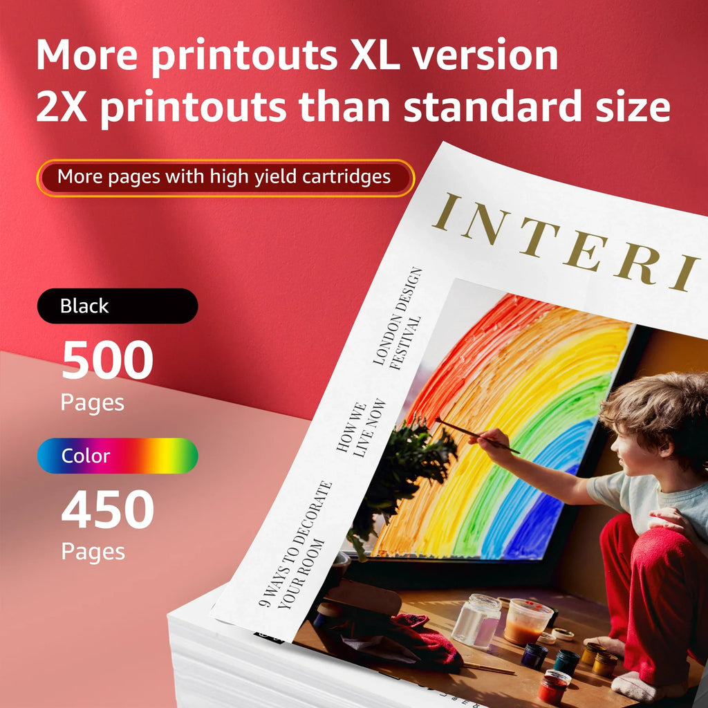 275XL 276XL Ink Cartridge Replacement for  PG-275 CL-276 275 276 Combo XL suitable with  PIXMA TS3520 TS3522 TS3500 TR4720 TR4722 TR4700 Printer(1 Black, 1 Color)