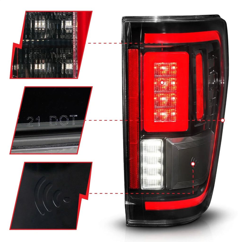 Signal w/BLIS shield - Black Housing Fits select: 2022  F150, 2021  F150 SUPER CAB. ANZO 21-23  F-150 LED Taillights Seq