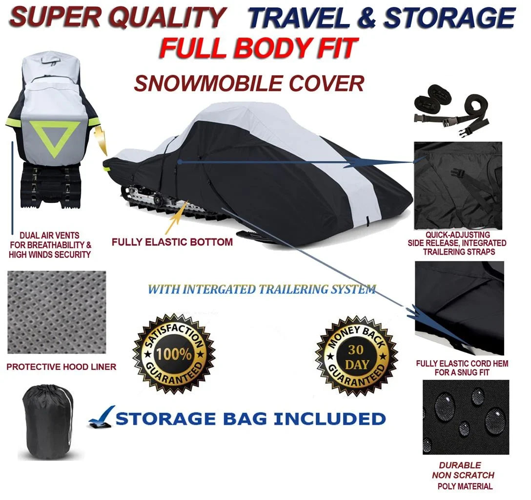 600 Denier Full Fit Snowmobile Travel and Storage protector suitable for the 2007-2009 Arctic Cat Model M1000 SnoPro 153 Snowmachine Sled.