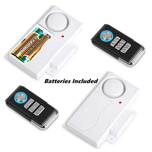 Wsdcam Wireless Door Alarm with Remote 2 Pack, Battery Included, 105 dB Loud for