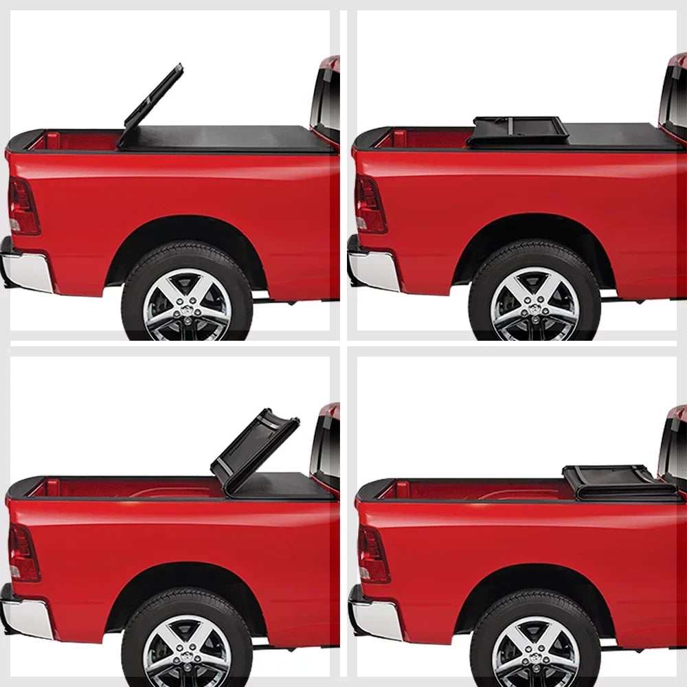 Short Bed Tonneau shield 6.5Ft Soft Tri-Fold Fleetside for 02-09 Ram 1500/2500 Fits select: 2006-2008 DODGE RAM 1500, 2003-2009 DODGE RAM 2500