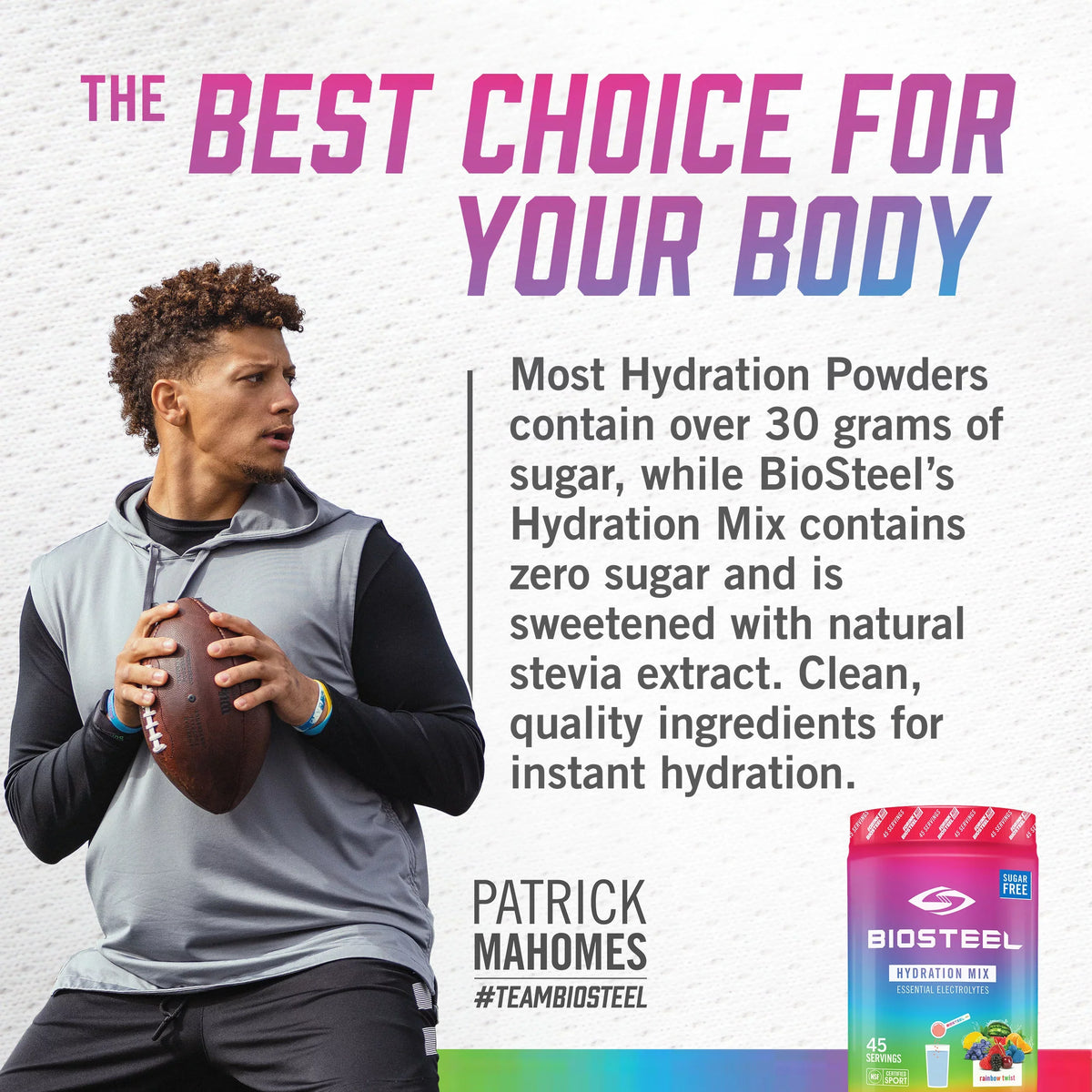 BioSteel Zero Sugar Hydration Mix, top-notch Tasting Hydration with 5 Essential Electrolytes, Rainbow Twist Flavor, 45 Servings per Tub