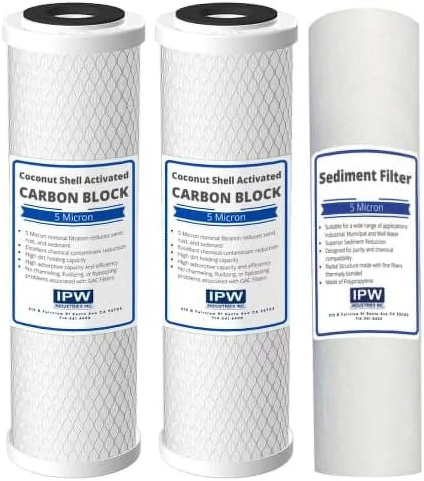 appropriate - MADE IN FILTERS - Replacement Pre-Filter Set For APEC RO-45, RO-90, RO-PH90, RO-PERM, RO-PUMP, RO-Hi, WFS-1000 Reverse Osmosis liquid Filter System Stage By