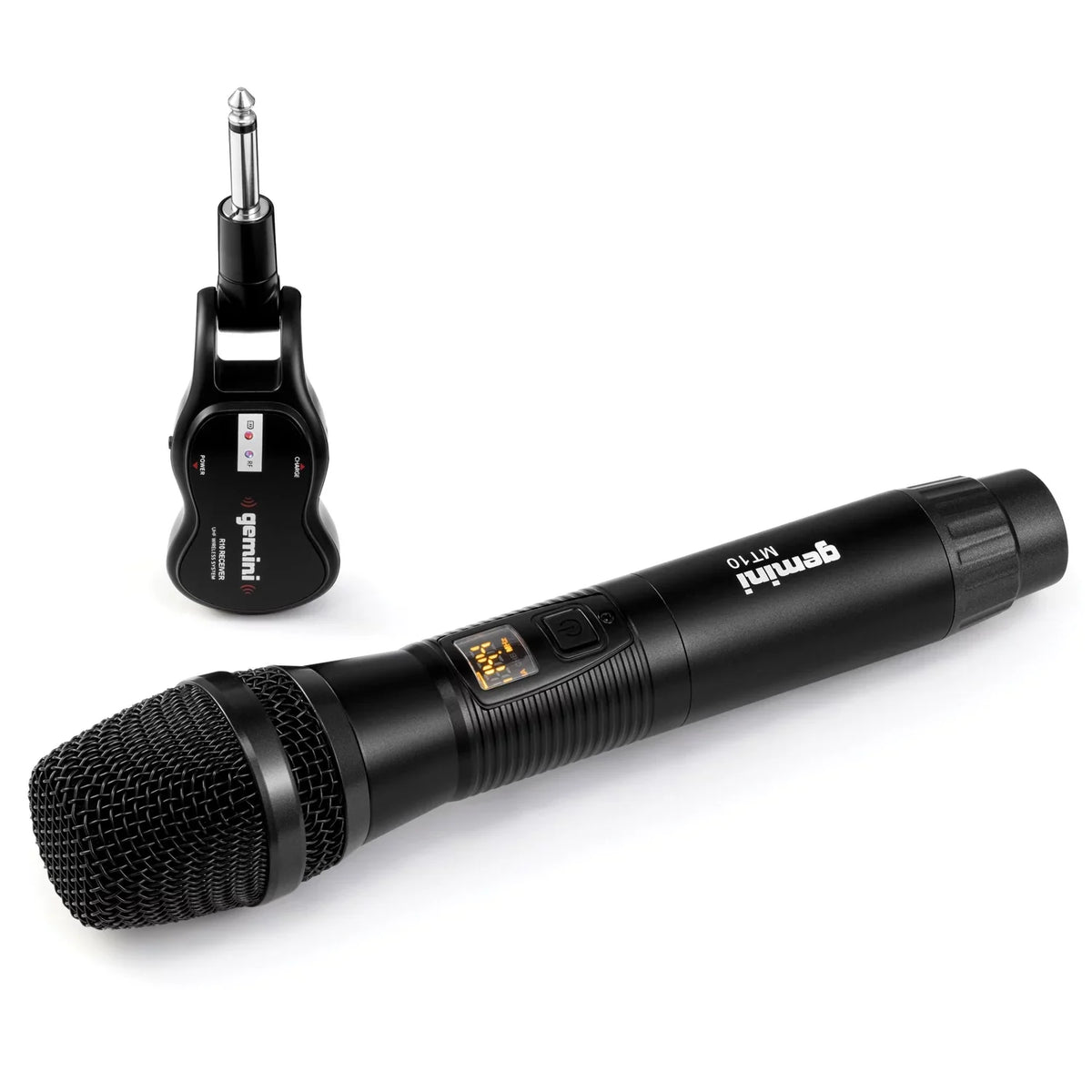 Gemini Dual 15" LED Bluetooth Powered Speaker & GMU-M100 UHF Single Wireless Microphone System, 843631170892