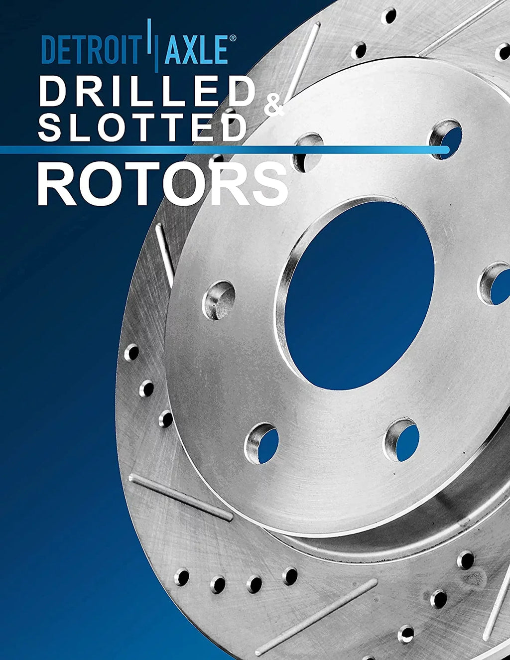 Detroit Axle - Brake Kit for 2012-2020  F-150 Drilled Slotted Brake Rotors Ceramic Brakes Pads 2013 2014 2015 2016 2017 2018 2019 Replacement: 13.78'' Front and 13.70'' Rear Rotors
