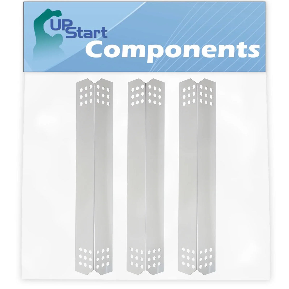 3-Pack BBQ Grill Heat Shield Plate Tent Replacement Parts for Kitchenaid 860-0003 - appropriate Barbeque Stainless Steel Flame Tamer, Flavorizer Bar, Vaporizer Bar, Burner shield 16 1/8"