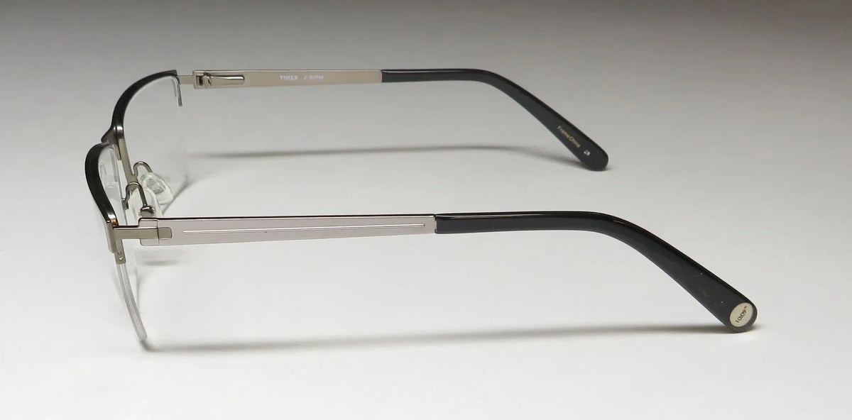 TIMEX 2:53 PM HALF-RIMLESS ADJUSTABLE NOSE PADS DESIGNER EYEGLASS FRAME/GLASSES
