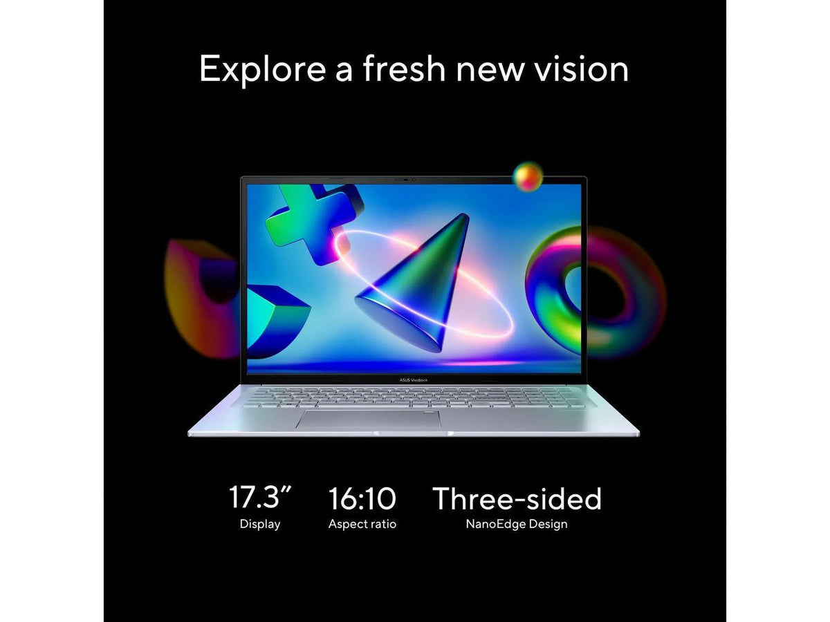2023  Vivobook 17X Laptop, 17.3” FHD Display,  Core i9-13900H CPU, 16GB RAM, 1TB SSD, Windows 11 Home, Transparent Silver, K3704VA-DH96-S