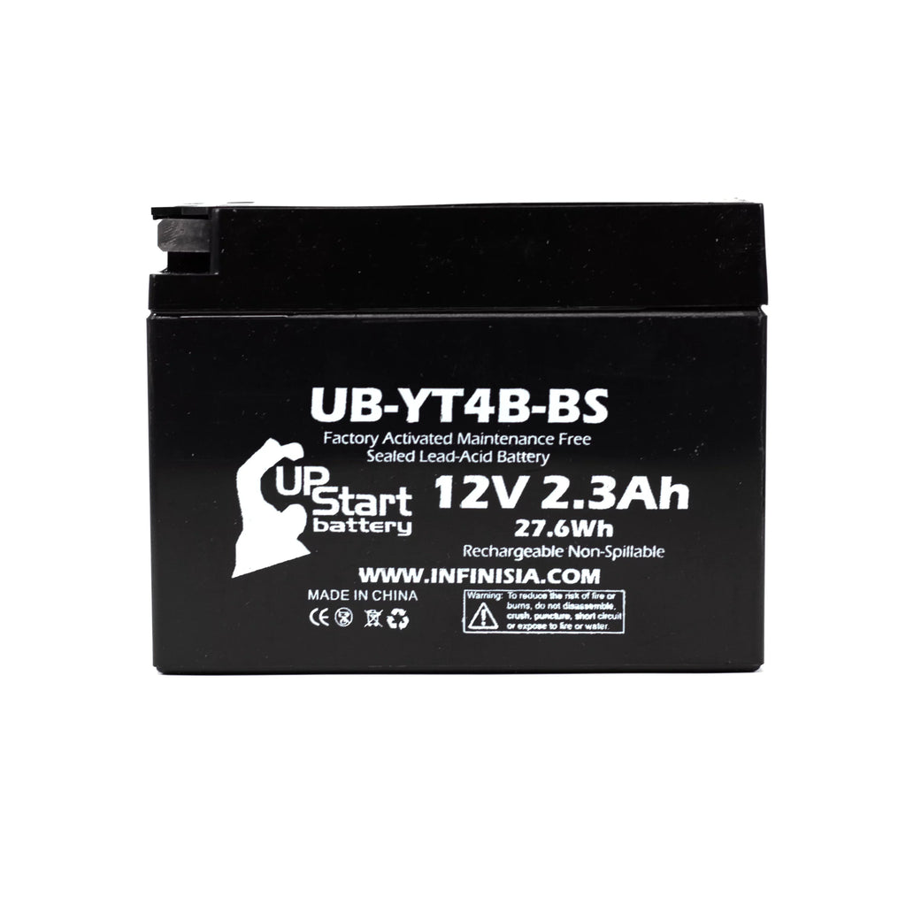 3-Pack UpStart Battery Replacement for 2009 Yamaha SR400 400CC Factory Activated, Maintenance Free, Motorcycle Battery - 12V, 2.3Ah, UB-YT4B-BS