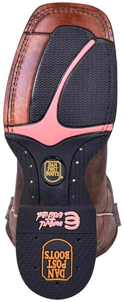 Dan Post Womens Western Boot Wide Square Toe Brown 8 W