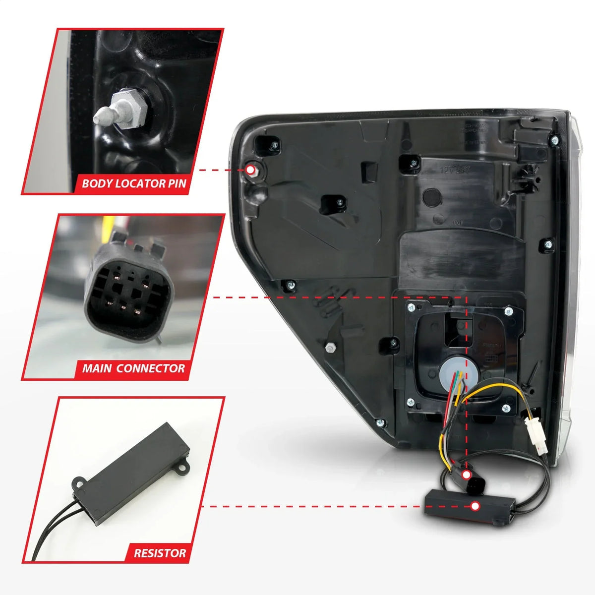 Signal w/BLIS shield - Black Housing Fits select: 2022  F150, 2021  F150 SUPER CAB. ANZO 21-23  F-150 LED Taillights Seq