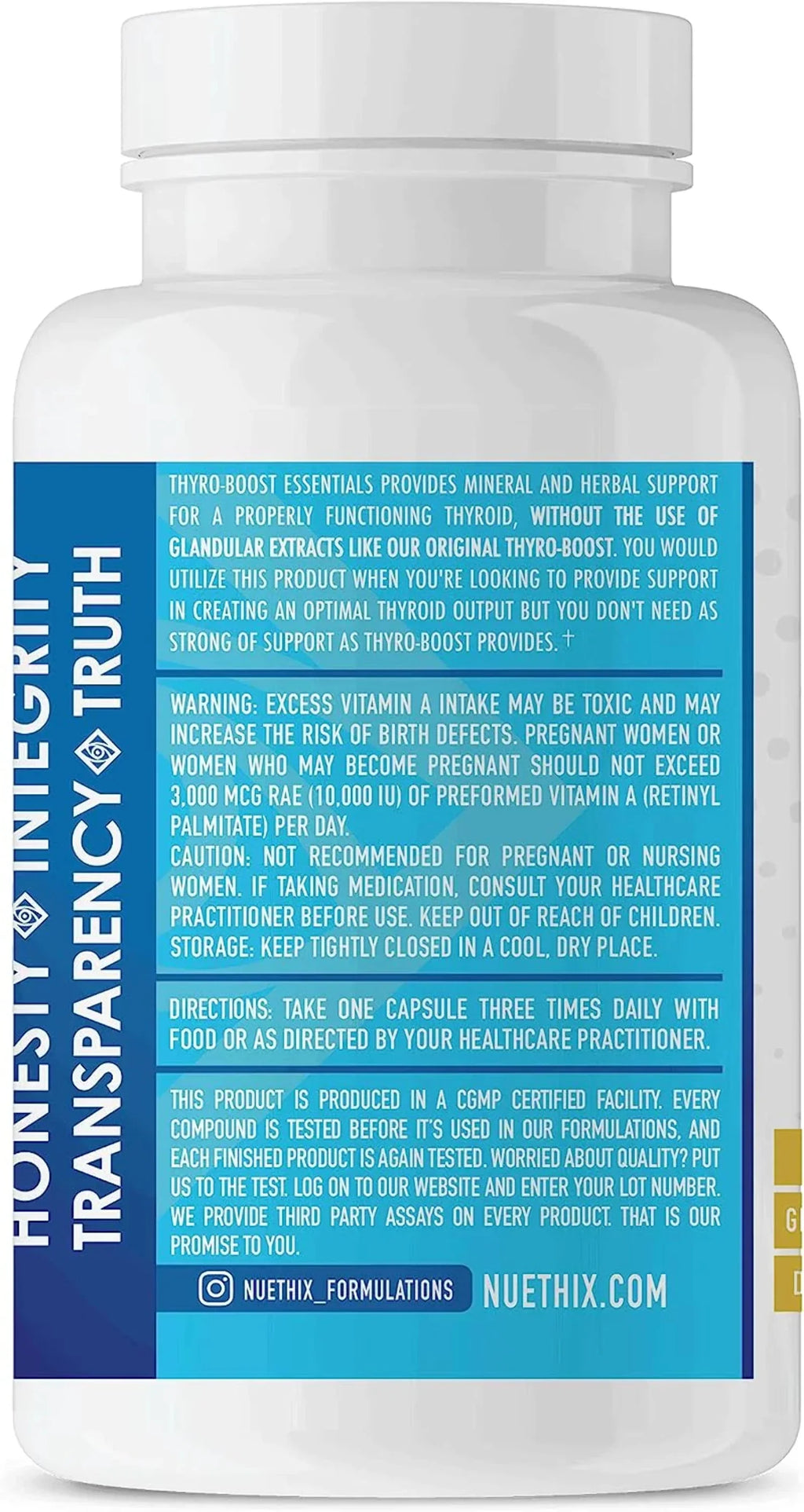 NuEthix Thyro-Boost Essentials, Non-Glandular Support with Optimal Thyroid Function, 90 Capsules