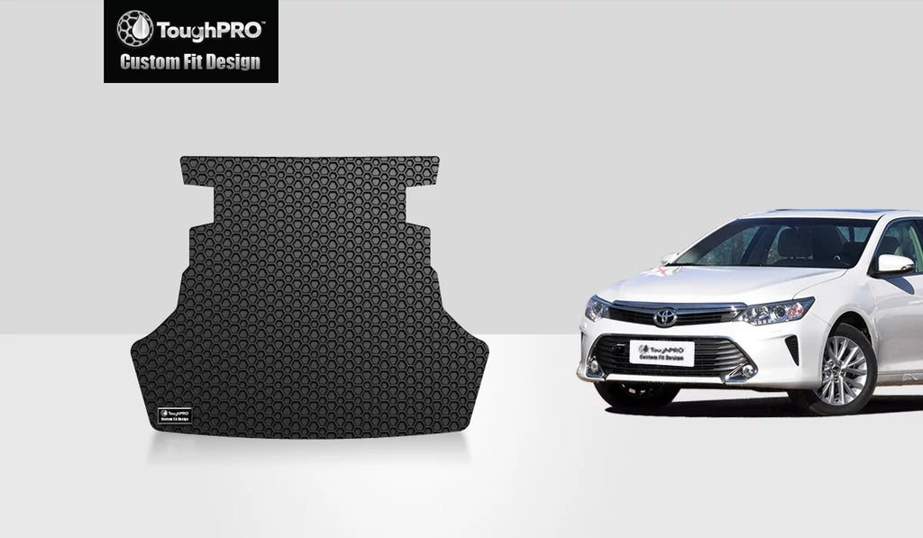 ToughPRO - Trunk Mat suitable with  Camry - All climate Heavy Duty (Made in USA) - Black Rubber - 2016