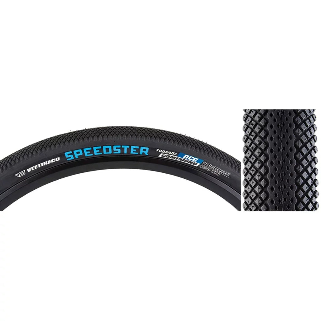 Speedster Tire - 700 x 40, Tubeless, Folding, Black, 120tpi, B-Proof Aramid Belt, Ebike. Vee Tire Co