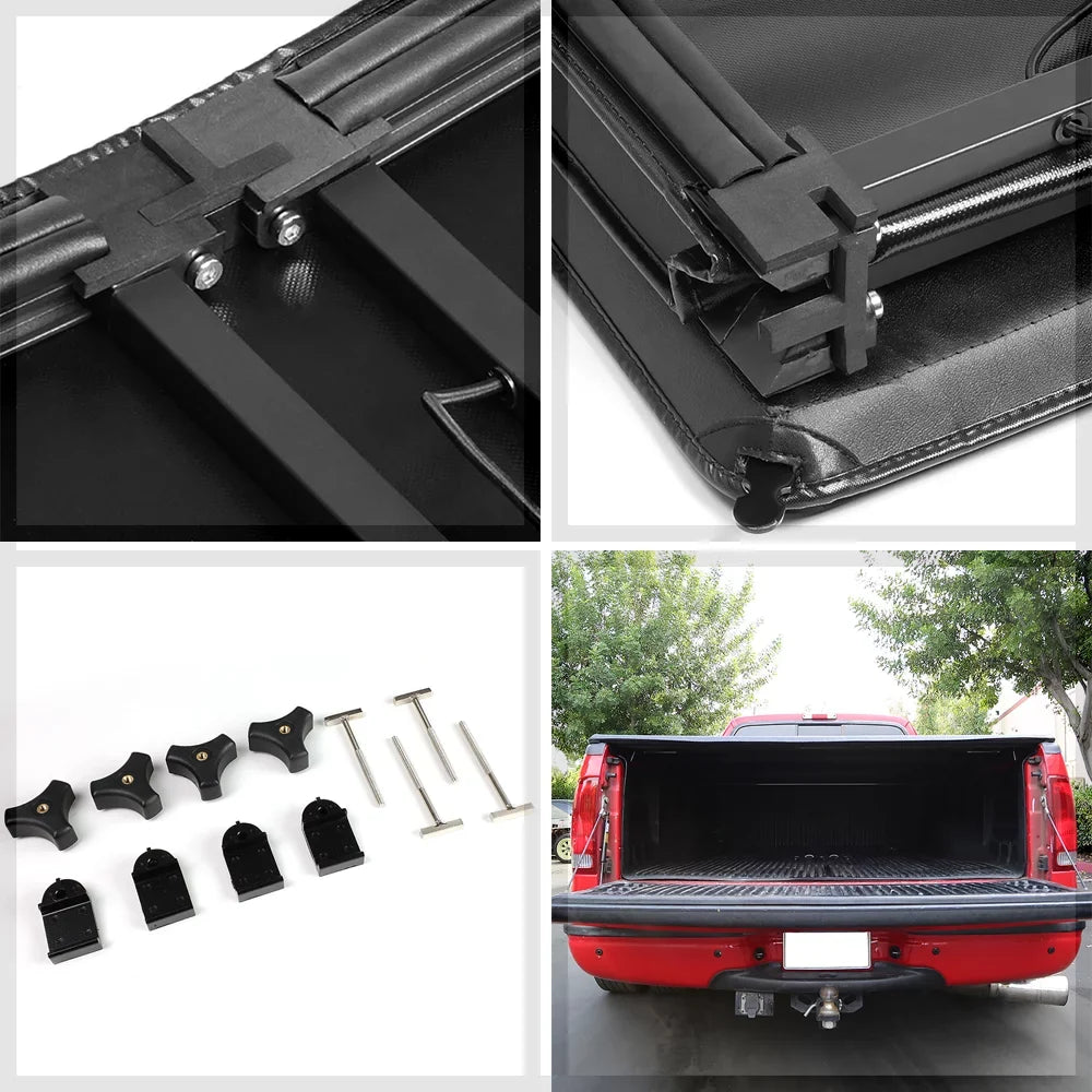Short Bed Tonneau shield 6.5Ft Soft Tri-Fold Fleetside for 02-09 Ram 1500/2500 Fits select: 2006-2008 DODGE RAM 1500, 2003-2009 DODGE RAM 2500