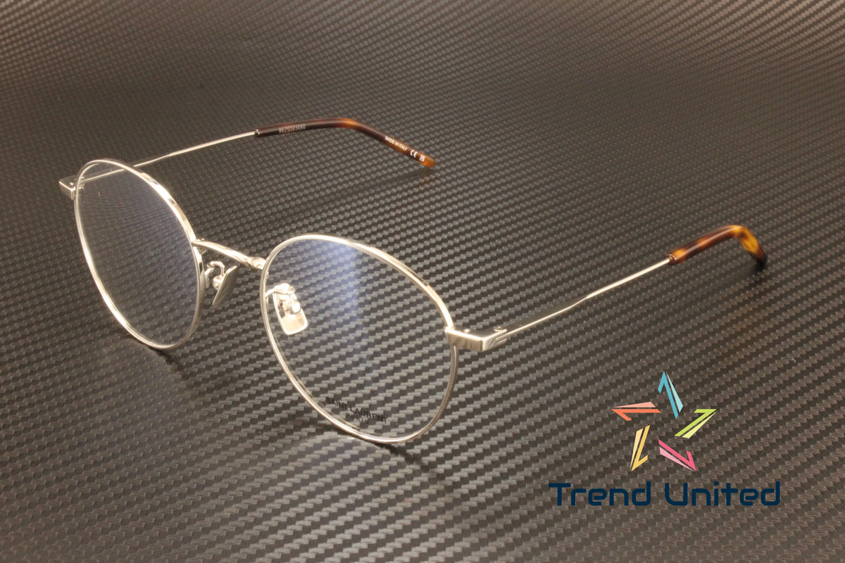 SAINT LAURENT SL 237 F 002 Round Oval Panthos Metal Silver 52mm Mens Eyeglasses